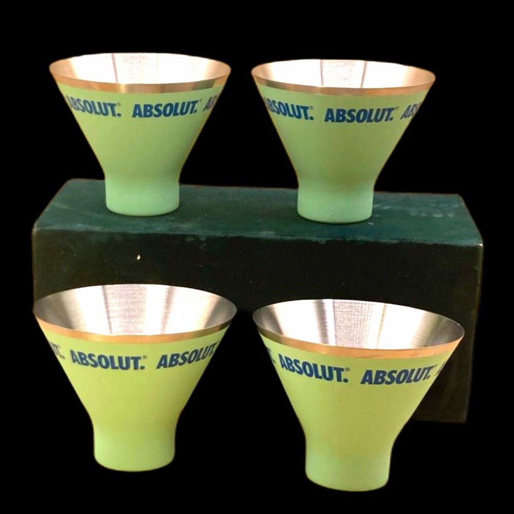 NEW Absolute Vodka Moscow Mule Martini Shakey Cup Stainless Steel lot of 4
